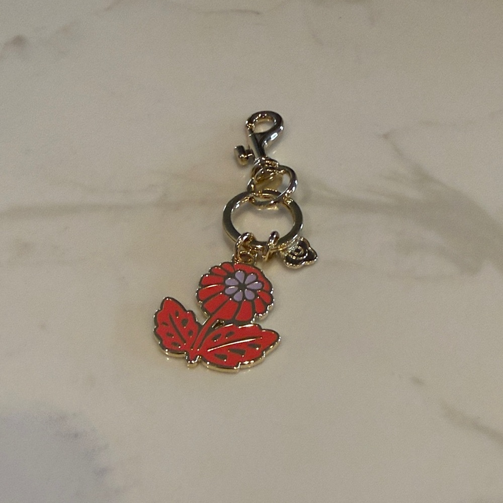 Roller Rabbit and Target collab Gold-Tone Flower Charm Keychain